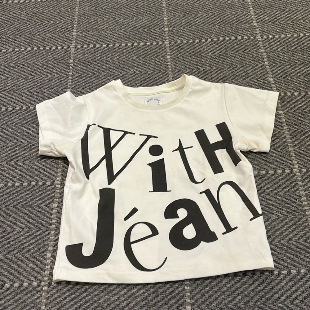 With Jean white crop top